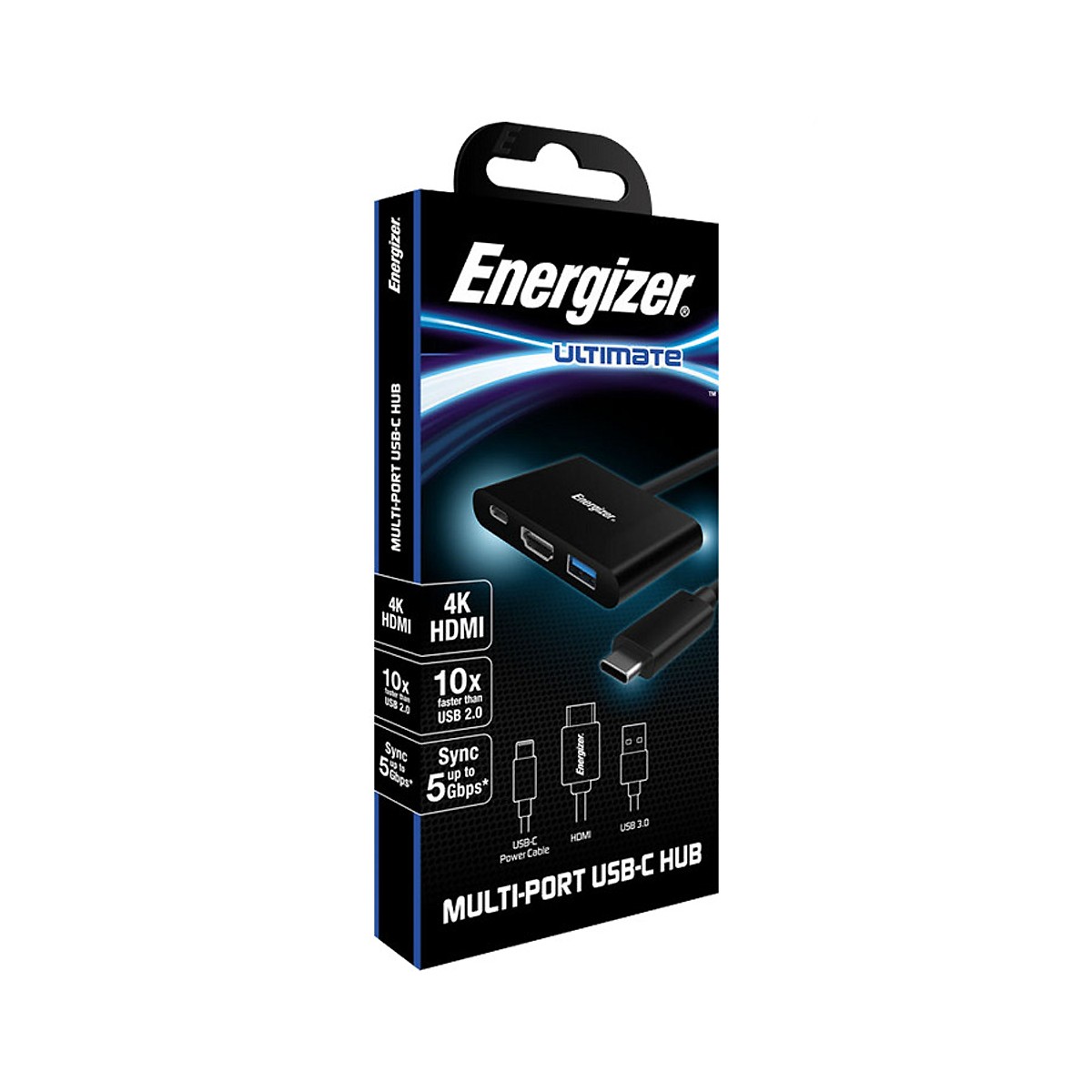 Bộ chuyển USB-C3.1 Hub  Energizer 3USB-A/1USB-C - HC304AC